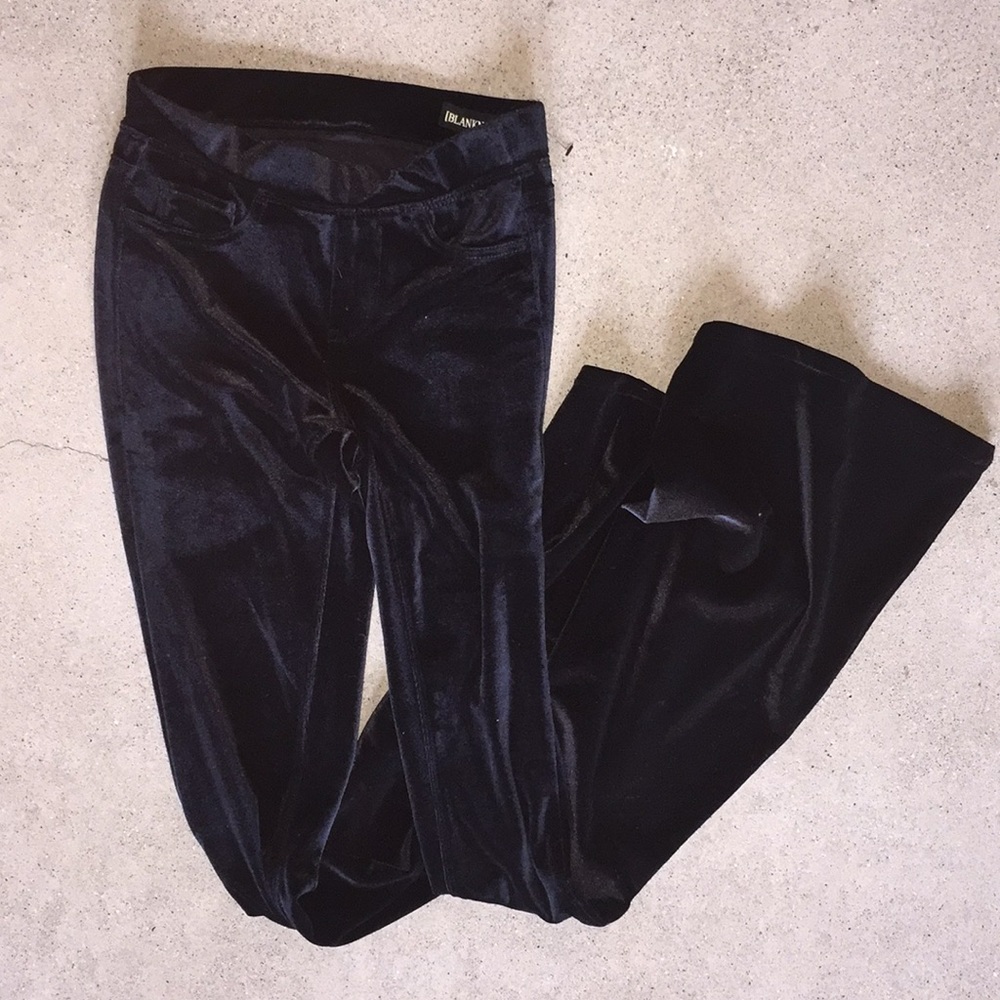 Black Velvet Flared Blank NYC Pants Size 24.